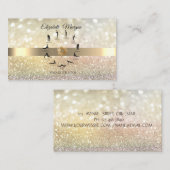 Elegant Bokeh goud, Yoga Instructeur Silhouet Visitekaartje (Voorkant / Achterkant)
