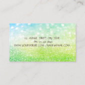 Elegant Bokeh Green Lotus Yoga Glitter Girl Visitekaartje (Achterkant)
