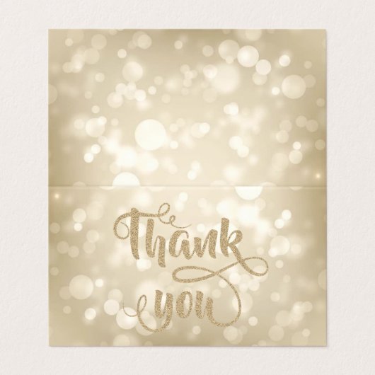 Elegant Bokeh Hartelijk dank Visitekaartje (Buitenkant ongevouwen)