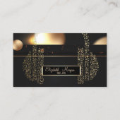 Elegant Bokeh, hoofdtelefoon Muzieknoten Visitekaartje (Voorkant)