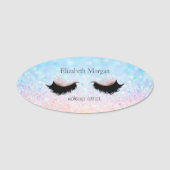 Elegant Bokeh Ombre Faux Lashes Naamplaatje (Voorkant)