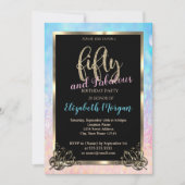 Elegant Bokeh Ombre Gold Lijst 50e verjaardag Kaart (Voorkant)