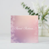 ELEGANT BOKEH PINK APRICOT BUBBLE SWEET 16 KAART (Staand voorkant)