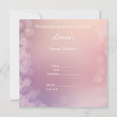 ELEGANT BOKEH PINK APRICOT BUBBLE SWEET 16 KAART (Achterkant)