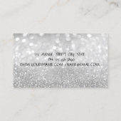 Elegant Bokeh Silver, Lotus Flower Yoga Instructor Visitekaartje (Achterkant)