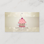 Elegant Bokeh, Stripe, Cupcake Visitekaartje (Voorkant)