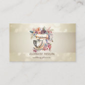 Elegant Bokeh, Stripe, Floral Mixer Visitekaartje (Voorkant)