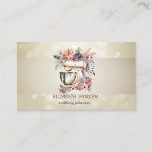 Elegant Bokeh, Stripe, Floral Mixer Visitekaartje