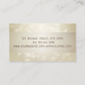 Elegant Bokeh, Stripe, Roze Flamingo Visitekaartje (Achterkant)