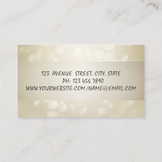 Elegant Bokeh, Stripe, Roze Flamingo Visitekaartje (Achterkant)