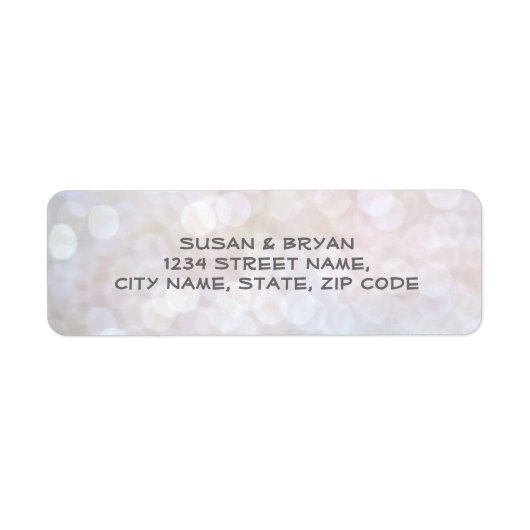 Elegant Bokeh Wedding Address Label (Voorkant)
