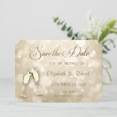 Elegant Bokeh Wine Glasses bewaar de datum Save The Date (Staand voorkant)