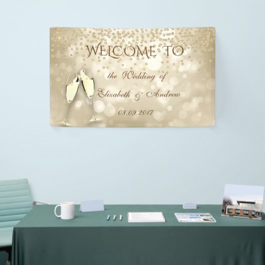 Elegant Bokeh Wine Glasses, Diamond Wedding Banner (Beurs)
