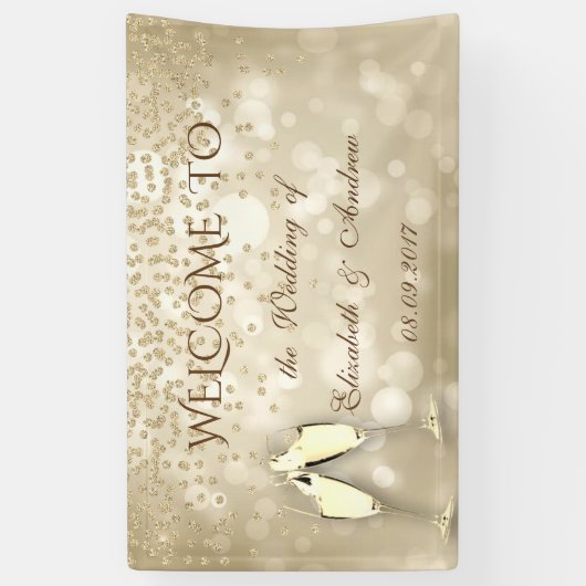 Elegant Bokeh Wine Glasses, Diamond Wedding Banner (Verticaal)