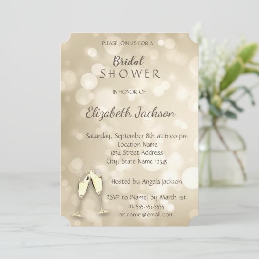 Elegant Bokeh Wine Glasses Vrijgezellenfeest Kaart (Staand voorkant)