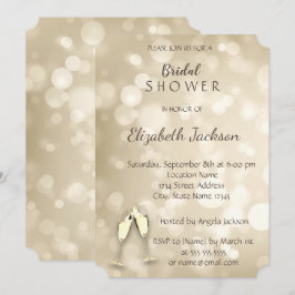 Elegant Bokeh Wine Glasses Vrijgezellenfeest Kaart