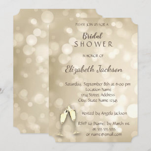 Elegant Bokeh Wine Glasses Vrijgezellenfeest Kaart