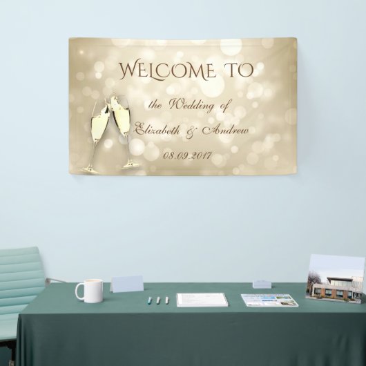 Elegant Bokeh Wine Glasses Wedding Banner (Beurs)