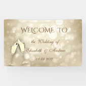 Elegant Bokeh Wine Glasses Wedding Banner (Horizontaal)