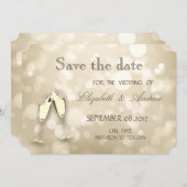 Elegant Bokeh, Wine Glasses Wedding Save the date (Voorkant / Achterkant)
