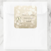Elegant Bokeh Wine Glasses Wedding Vierkante Sticker (Tas)