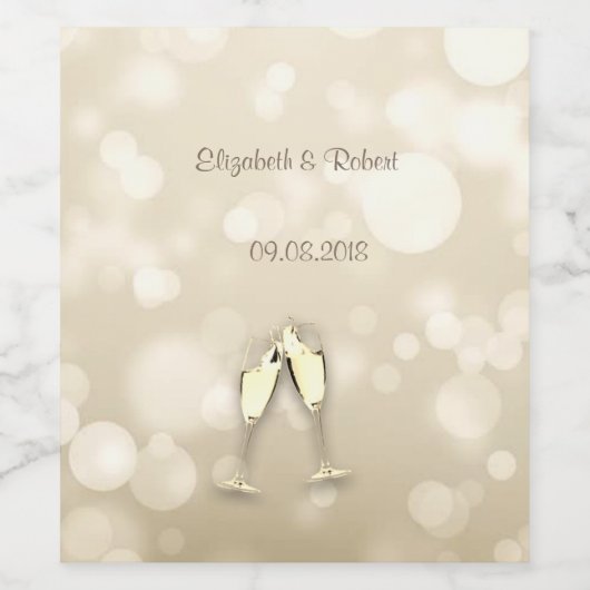 Elegant Bokeh Wine Glasses Wijn Etiket (Enkel label)