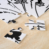 Elegant Bold Black & White Poppy Floral Legpuzzel (Zijkant)