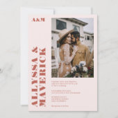 Elegant Bold boho beige terracotta foto bruiloft Kaart (Voorkant)