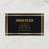 Elegant Bold Borders Black Faux Gold Event Planner Visitekaartje (Achterkant)