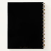 Elegant Bold Classic Zwart en Goud Blank Recept Notitieboek (Achterkant)