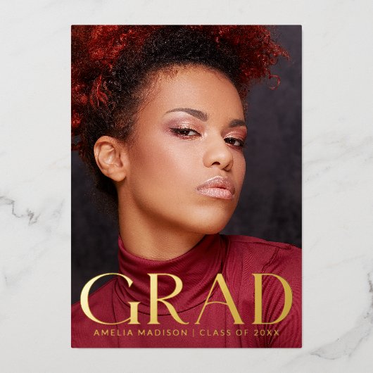 Elegant Bold Classy Afstudeerder Foto aankondiging (Voorkant)