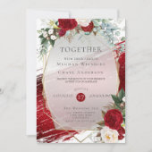 Elegant Bold Crimson Floral Folie Paint Stroke Kaart (Voorkant)