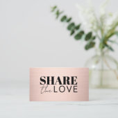 Elegant Bold Faux Rose Gold Salon Aanbevelingskaartje (Staand voorkant)