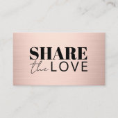 Elegant Bold Faux Rose Gold Salon Aanbevelingskaartje (Voorkant)