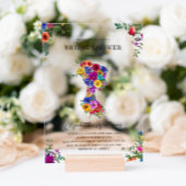 Elegant Bold Floral Woman Silhoutte Vrijgezellenfe Acryl Uitnodigingen