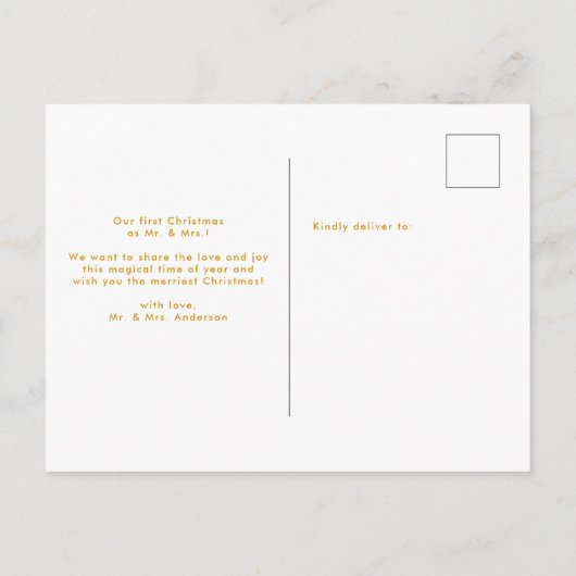 Elegant Bold Married en Merry Photo Kerstmis Briefkaart (Achterkant)