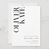 Elegant Bold Modern Typography Wedding Kaart (Voorkant)