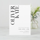 Elegant Bold Modern Typography Wedding Kaart (Staand voorkant)
