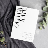 Elegant Bold Modern Typography Wedding Kaart