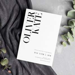 Elegant Bold Modern Typography Wedding Kaart