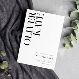 Elegant Bold Modern Typography Wedding Kaart