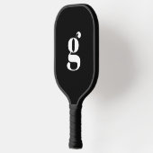 Elegant Bold Monogrammed Initiaal Jet Black Pickleball Paddle (Links)