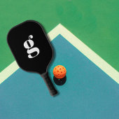 Elegant Bold Monogrammed Initiaal Jet Black Pickleball Paddle