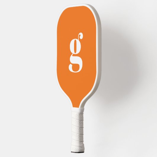 Elegant Bold Monogrammed Initiaal Pompoen Sinaasap Pickleball Paddle (Links)