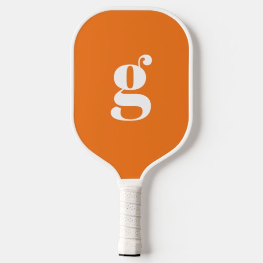 Elegant Bold Monogrammed Initiaal Pompoen Sinaasap Pickleball Paddle (Achterkant)