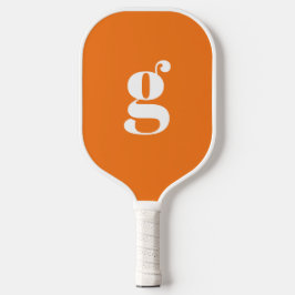 Elegant Bold Monogrammed Initiaal Pompoen Sinaasap Pickleball Paddle