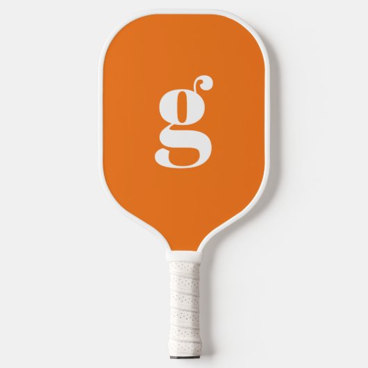 Elegant Bold Monogrammed Initiaal Pompoen Sinaasap Pickleball Paddle (Voorkant)