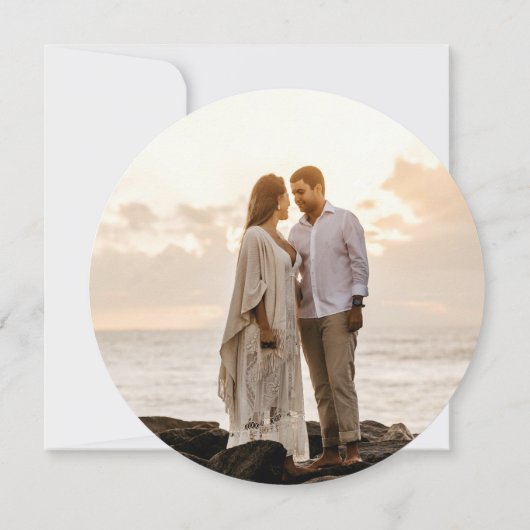 Elegant Bold Pink Script Scallop Weduwfoto Save The Date (Achterkant)