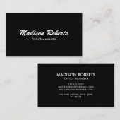 Elegant bold script zwart wit visitekaartje (Voorkant / Achterkant)