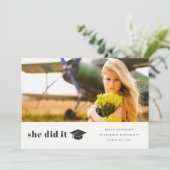 Elegant Bold Typography Gradup Cap Foto Aankondiging (Staand voorkant)